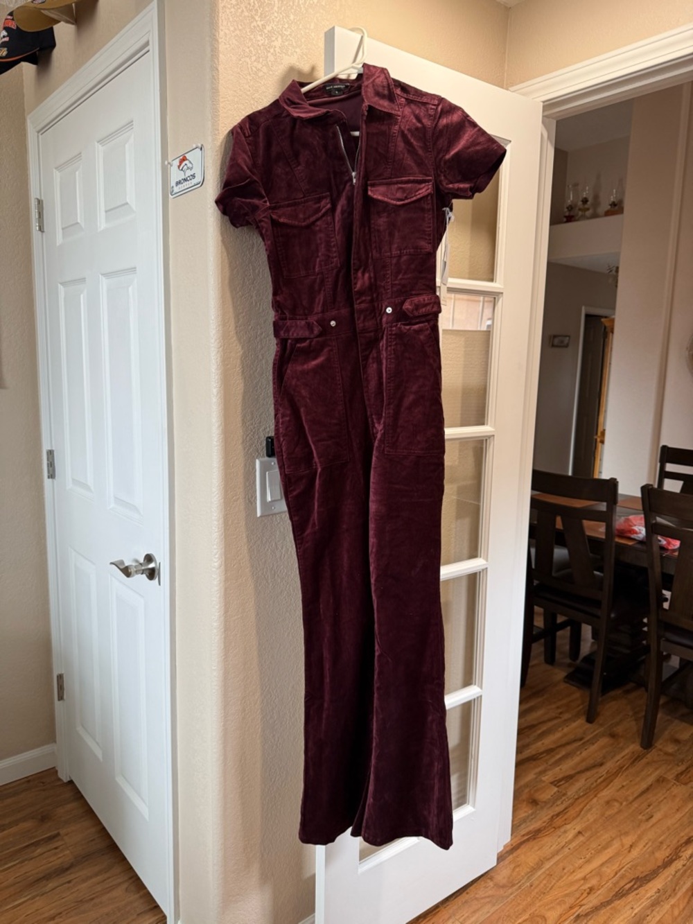 Good American Burgundy Corduroy Jumpsuit